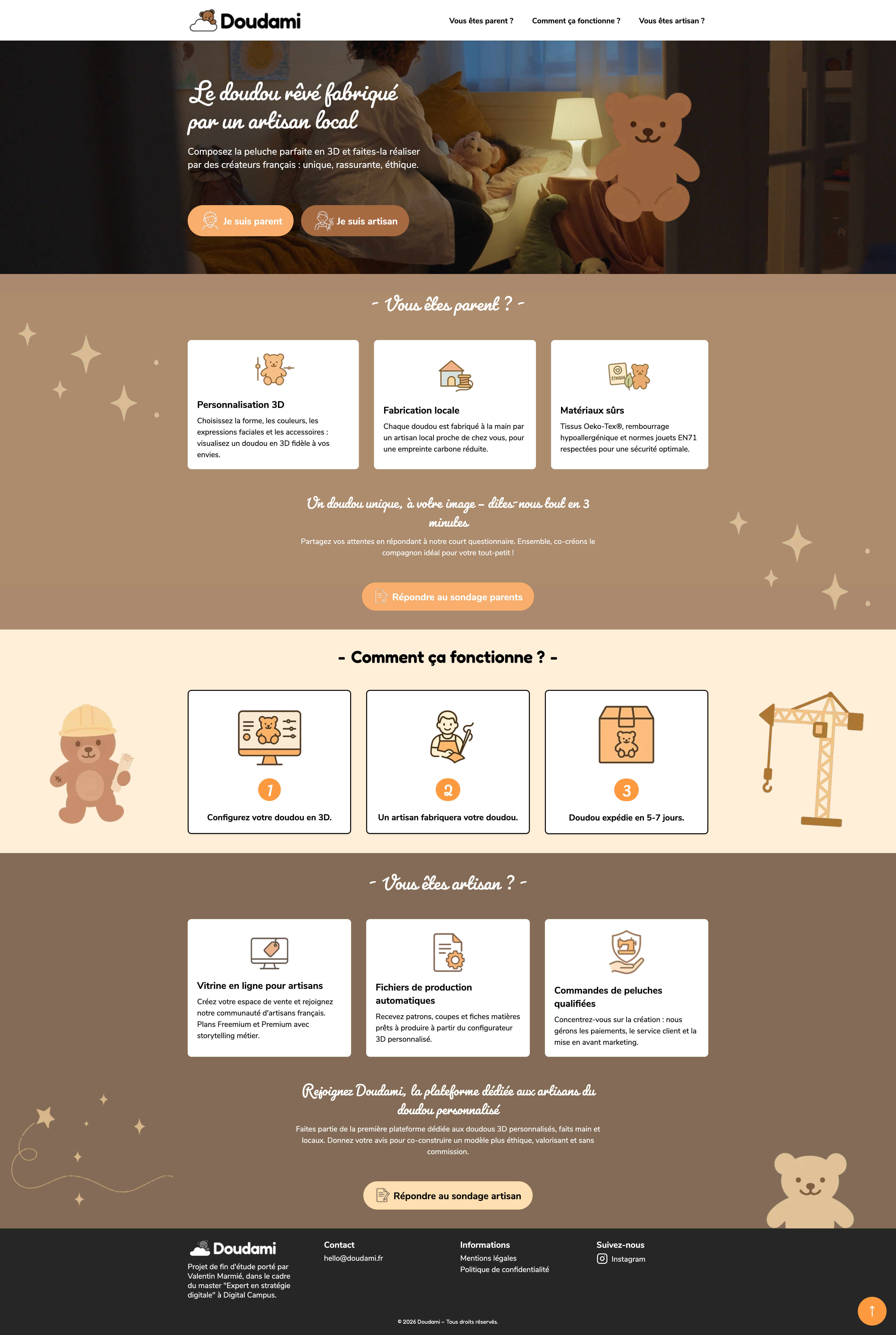 Doudami — Site one-page pour un projet innovant